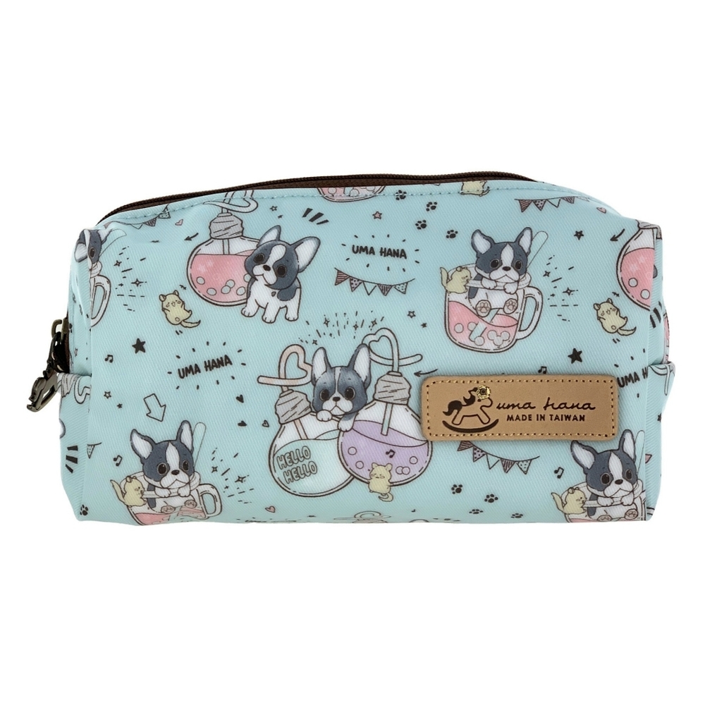 Waterproof Boba French Bulldog Rectangle Makeup Cosmetic Bag